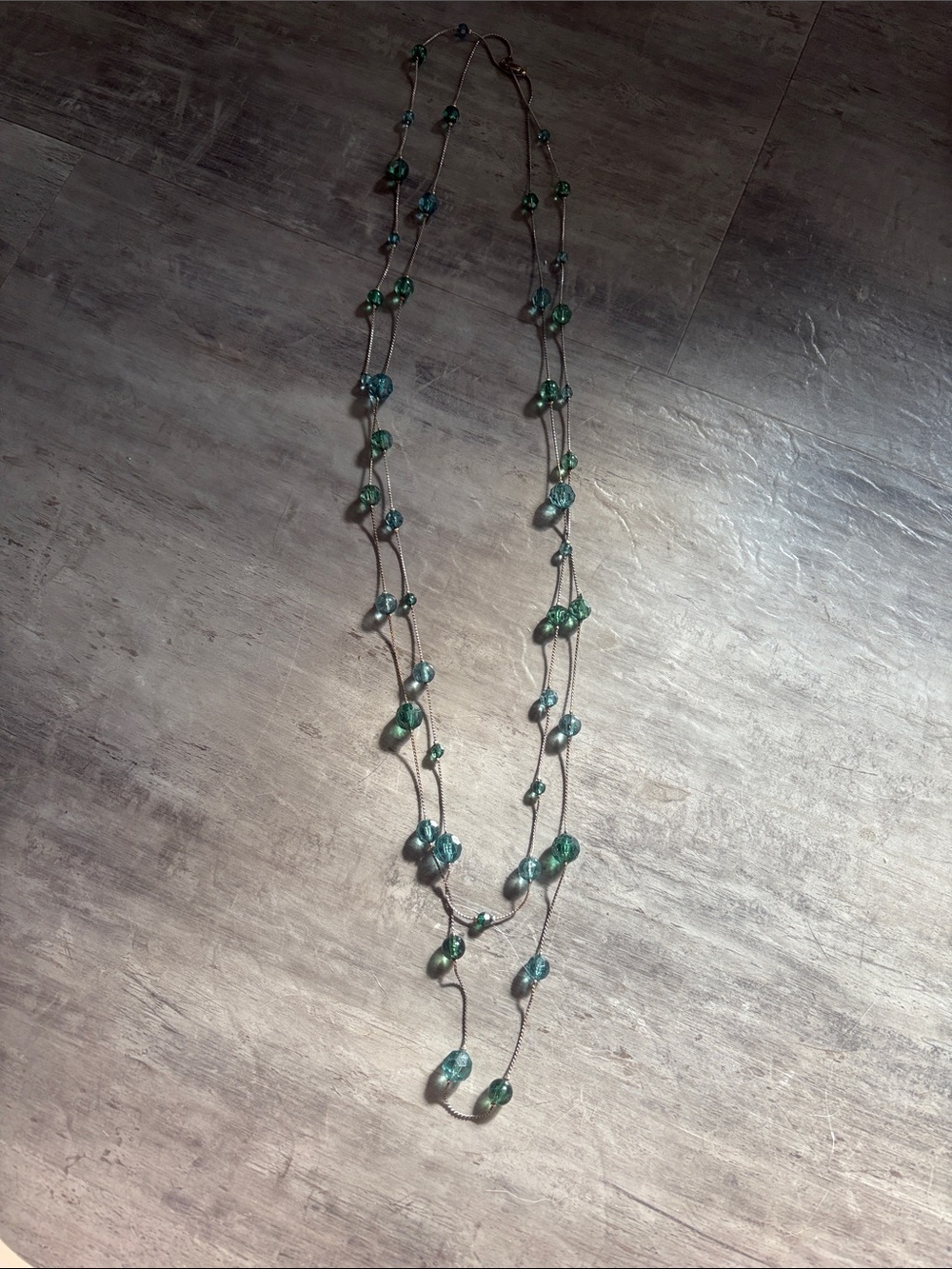 Green Beaded Layered Necklace - Women Jewelry